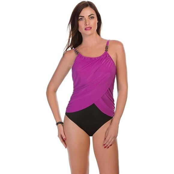 Magicsuit Women's Lisa One Piece Underwire High Neck Swimsuit Orchid Size 6 - Picture 1 of 12